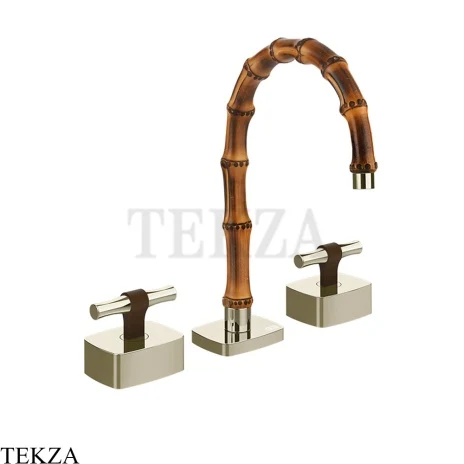 Gessi Jacqueline Смеситель для раковины на 3 отв., без донного клапана 77013-720, никель глянец