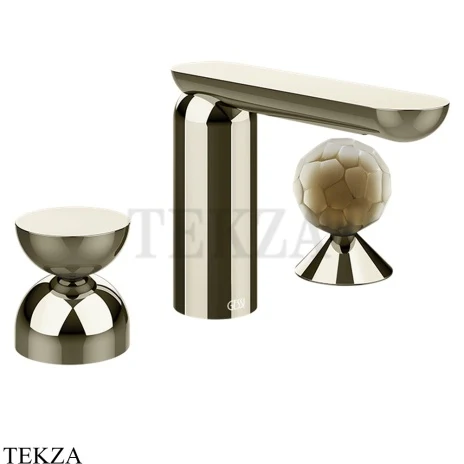 Gessi Perle Смеситель для раковины на 3 отв., без гарнитура 74948-720, никель глянец