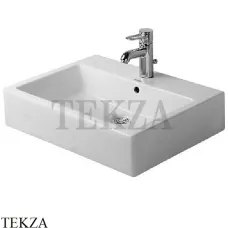 Duravit Vero Раковина накладная, шлифованный низ, с переливом 0452600000, белый глянец