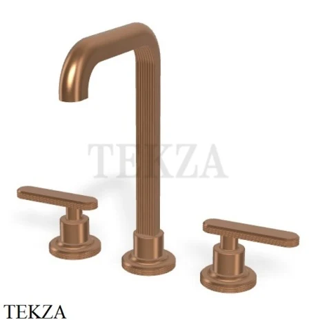FIMA Carlo Frattini Park Line Смеситель для раковины 3 отв, с донным клапаном F1311ZS, Brushed Amber Bronze