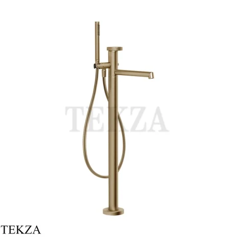 Gessi ANELLO Смеситель для ванны напольный, с гарнитуром 63328-726, Warm Steel Br. PVD