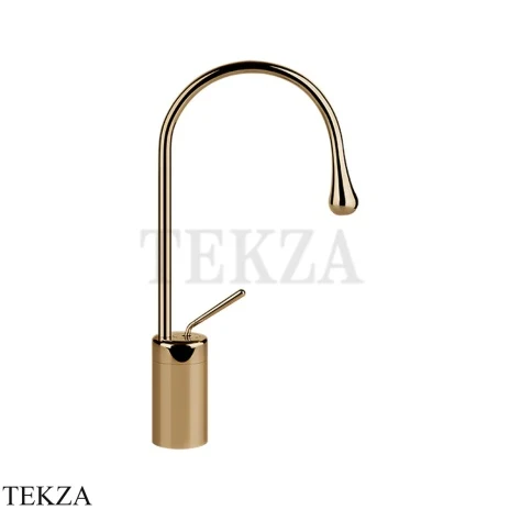 Gessi Goccia Смеситель для раковины высокий, без сливного гарнитура 33604-735, Warm Bronze PVD