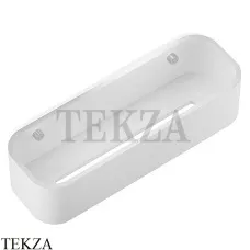 Decor Walther Stone White DCT30 Настенная душевая полочка-контейнер 0973855, белый матовый-stainless steel