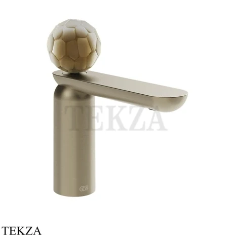 Gessi Perle Смеситель для раковины, с донным клапаном 74451-149, нерж. сталь Brush / никель Brushed