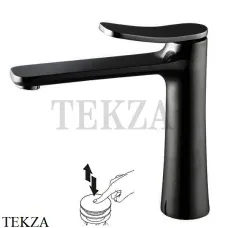 FIMA Carlo Frattini FLO Смеситель для раковины с донным клапаном, F3801LNS, черный матовый