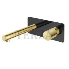 Boheme Stick Смеситель для раковины из стены, комплект Stick 125-BG.2 Black TOUCH Gold