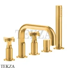 Gessi INCISO+ Смеситель на борт ванны с гарнитуром 58140-246, Gold PVD