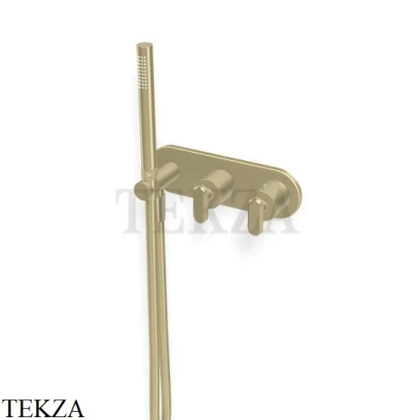 FIMA Carlo Frattini Park Line Термостат для душа, с гарнитуром, внешняя часть F1319WX3HS, Brushed Champagne