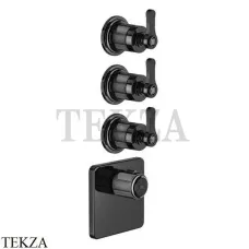 Gessi VENTI20 Термостат для душа, 3 потока, внешняя часть 65206-706, Black Metal PVD