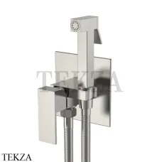 Boheme Qubic Гигиенический душ со смесителем, комплект 477-NB, nickel brush