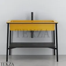 CIELO CATINO Rettangolare Консоль с керамической раковиной, Anemone-черный