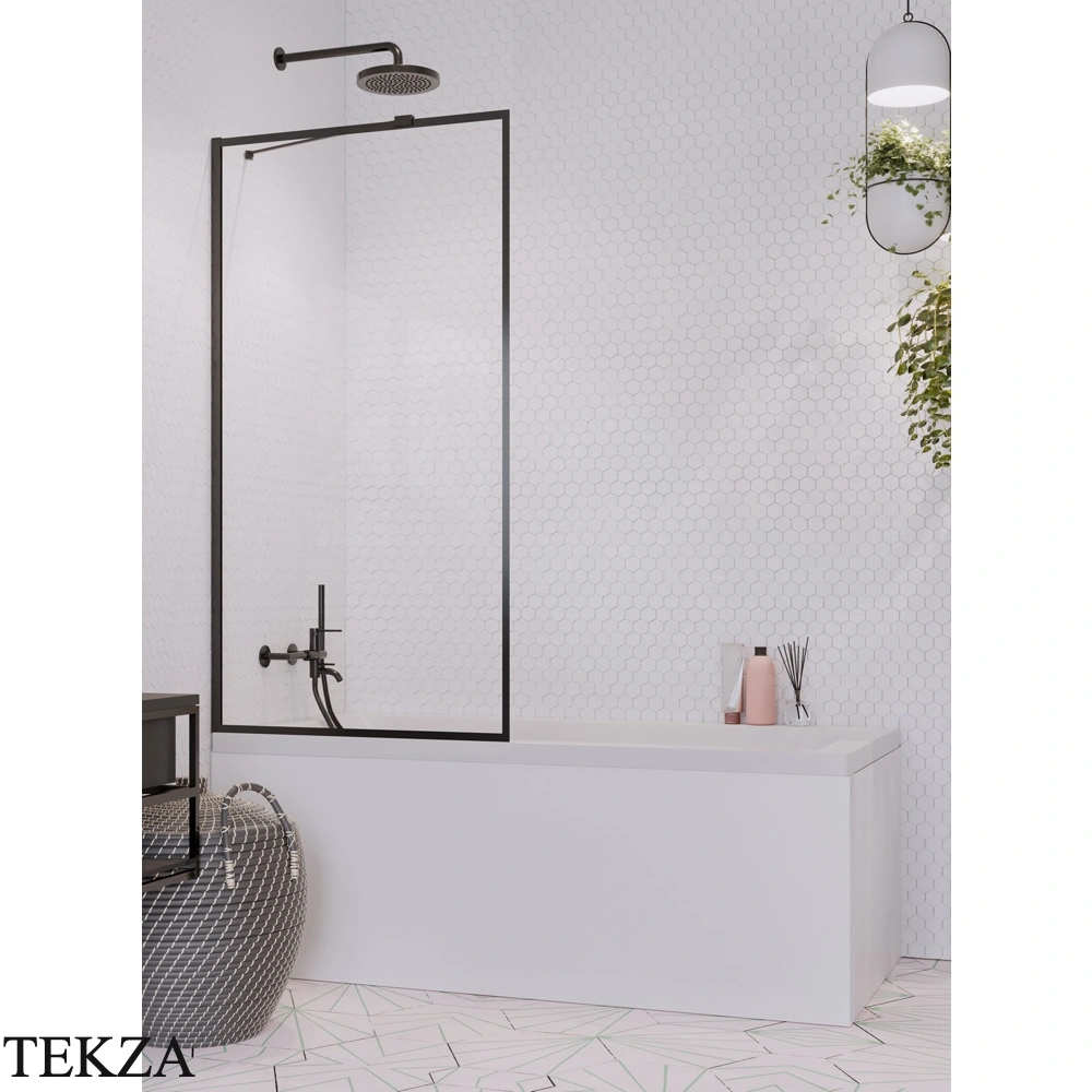 Radaway Idea PNJ Frame Шторка на ванну одностворчатая поворотная 70 см, 10001070-54-56, черный матовый