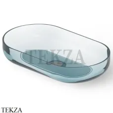 Dea Design Washbasins Раковина настольная овальная Glasstech DD9104 580 R11, Dark Blue R11