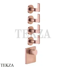 Gessi INCISO WELLNESS Термостат 4 выхода, внешняя часть 58218-030, Copper глянец