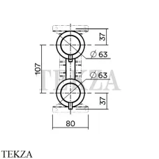 QuadroDesign Встраиваемая часть смесителя из стены с переключателем на 2 потребителя IN047 OC, Light Gold