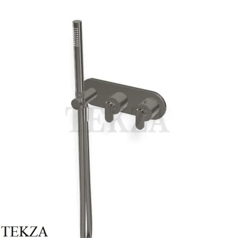 FIMA Carlo Frattini Park Line Термостат для душа, с гарнитуром, внешняя часть F1319WX3CN, Black chrome