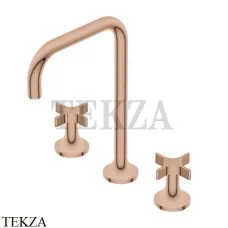 Ritmonio Diametro35 Cross Смеситель для раковины, без гарнитура PR53AE201 F36, Frosted Rose Gold
