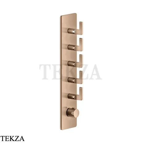 Gessi INCISO WELLNESS Термостат 5 выходов, внешняя часть 58210-030, Copper PVD