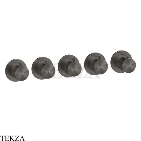 Gessi 316 SHOWER Термостат для душа на 4 выхода, внешняя часть 54338-707, Black Metal Brushed PVD