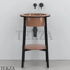 CIELO CATINO TONDO Консоль с керамической раковиной, Ninfea-черный