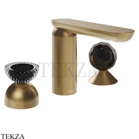 Gessi Perle Смеситель для раковины на 3 отв., без гарнитура 74728-726, бронза Brushed
