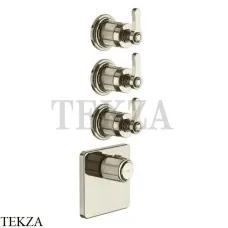 Gessi VENTI20 Термостат для душа, 3 потока, внешняя часть 65206-720, Nickel PVD