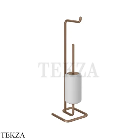 Gessi Goccia Стойка с держателем для туалетной бумаги и ершиком 38067-708, Copper Br. PVD