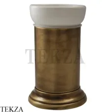 Migliore Mirella Стакан настольный , керамика белая 17157, бронза classic