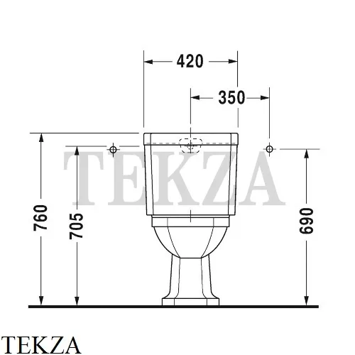 Duravit 1930 Series Унитаз комбинированный 0227010000, сток вертикальный, сиденье микролифт SoftClose, белый глянец