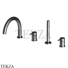 FIMA Carlo Frattini SNAP Смеситель на борт ванны, с гарнитуром F3124NCN, Black chrome