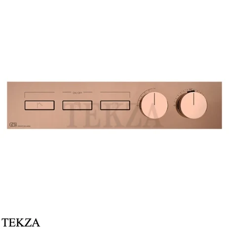 Gessi HI-FI Термостатический смеситель на 3 потока, внешняя часть 63014-030, медь глянец