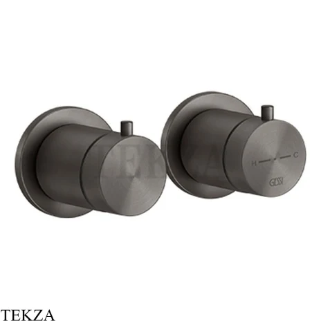 Gessi 316 SHOWER Термостат для душа на 3 выхода, внешняя часть 54236-707, Black Metal Brushed