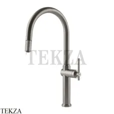 Gessi KITCHEN Habito Смеситель для кухни однорычажный с лейкой 60672-149, Finox Brushed Nickel