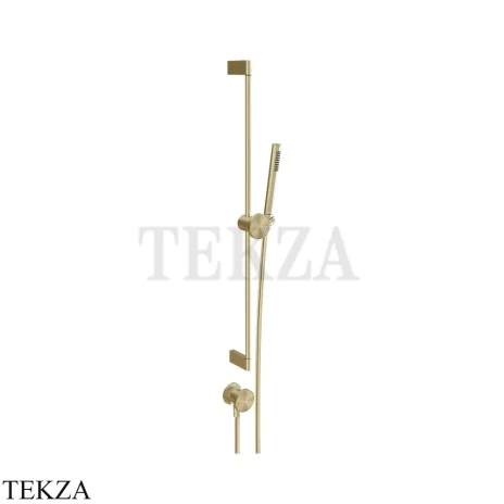 Gessi Origini ACCENT Штанга с лейкой, шланг и вывод воды 66142-727, Brushed Brass