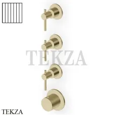 Zucchetti Helm Vertical Термостат для душа на 3 потока, внешняя часть ZHL803.XP31G2, brushed british gold PVD