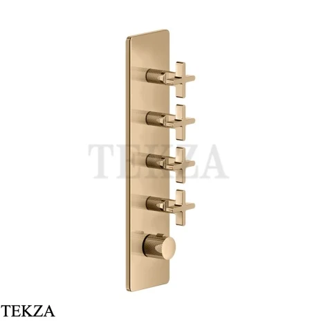 Gessi INCISO WELLNESS Термостат 4 выхода, внешняя часть 58228-735, Warm Bronze PVD