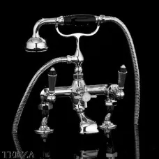 Devon&Devon BLACK DIAMOND Смеситель на борт ванны, с гарнитуром BLD70BCR, хром глянец