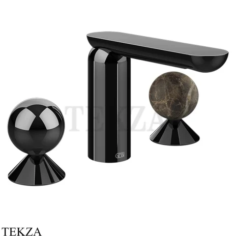 Gessi Perle Смеситель для раковины на 3 отв., без гарнитура 74015-706, black хром глянец