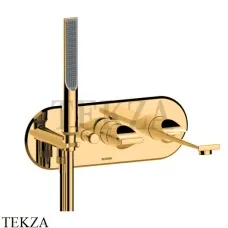 Bossini  APICE Смеситель для ванны c изливом, лейка SLIM, внешняя часть Z00554.021, Золото глянец