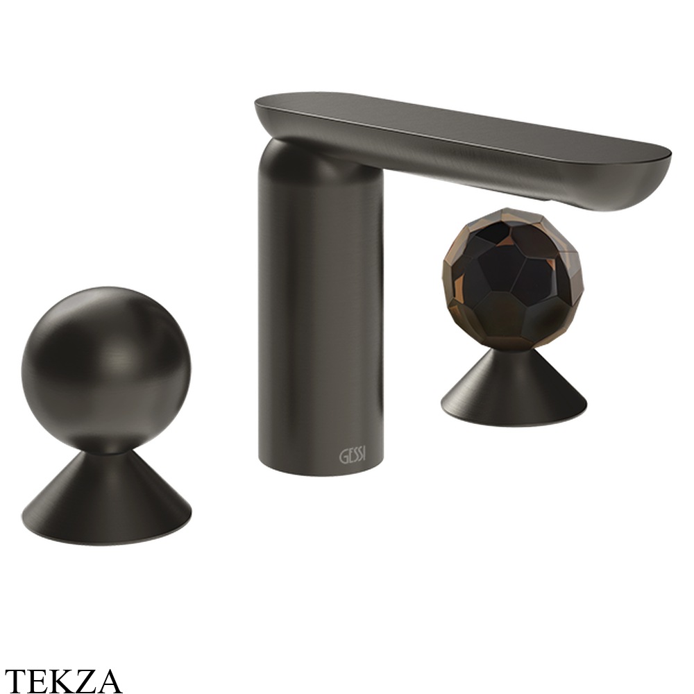Gessi Perle Смеситель для раковины на 3 отв., без гарнитура 74025-707, black хром Brush