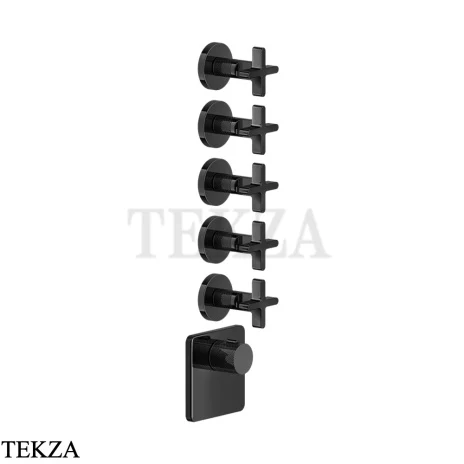 Gessi INCISO WELLNESS Термостат 5 выходов, внешняя часть 58350-706, Black Metal PVD