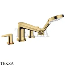 Hansgrohe Talis E Смеситель на борт ванны с гарнитуром 71748990, золото глянец