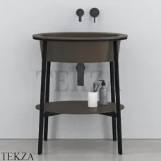 CIELO CATINO OVALE Консоль с керамической раковиной, Fango-черный