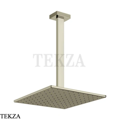 Gessi Rettangolo shower Верхний душ с потолочным кронштейном под размер 15199-720, Nickel PVD