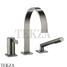 Dornbracht MEM Смеситель на борт ванны однорычажный с гарнитуром 27412782-99, Dark Platinum matt