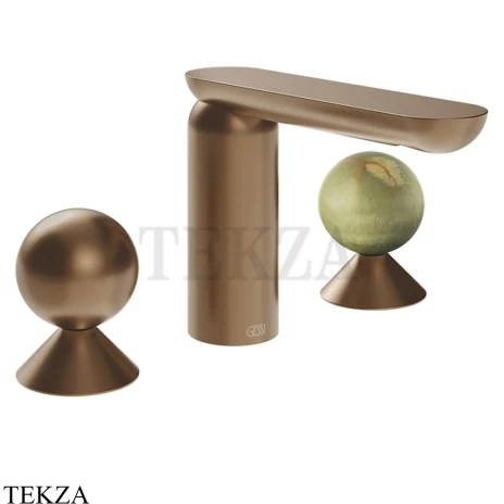 Gessi Perle Смеситель для раковины на 3 отв., без гарнитура 74055-708, медь Brushed