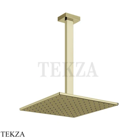 Gessi Rettangolo shower Верхний душ с потолочным кронштейном под размер 15199-710, Brass PVD