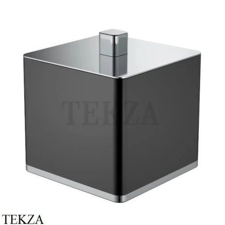 Boheme Q Емкость для ватных дисков с крышкой 10964-B-CR, черный-хром глянец