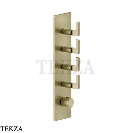 Gessi INCISO WELLNESS Термостат 4 выхода, внешняя часть 58208-727, Brushed Brass PVD