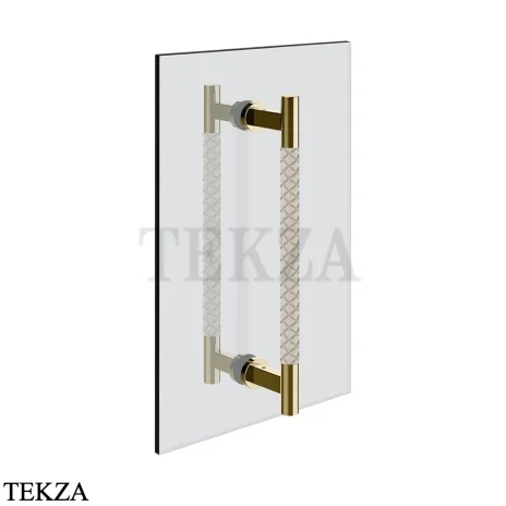 Gessi Pelle Tresse Полотенцедержатель для крепления на стекло, 30 см 78731-434, Crème/ Brass PVD